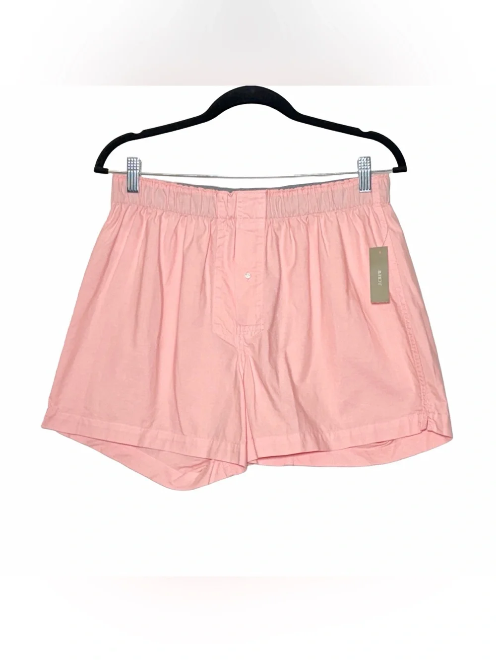 NEW J. Crew Boxer Short in Garment-Dyed Broken-In Organic Cotton Oxford, Pink, M